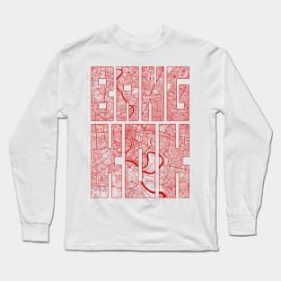 Bangkok, Thailand City Map Typography - Oriental Long Sleeve T-Shirt